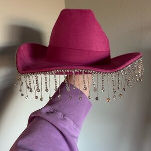 Von Maur Hot Pink Rhinestone Women's Cowgirl Hat